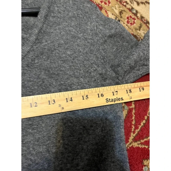 LACOSTE Womens V-Neck Jumper Sweater Gray Cableknit Wool Cashmere Sz 38 (Small) - Picture 7 of 7